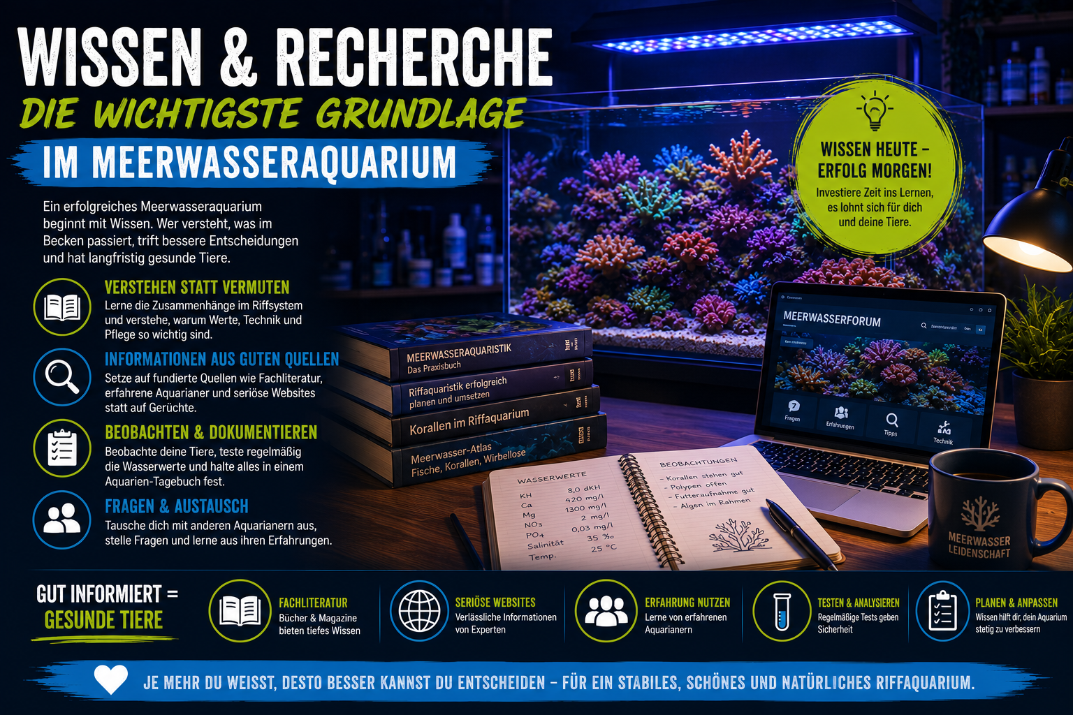 Wissen und Recherche – die wichtigste Grundlage im Meerwasseraquarium