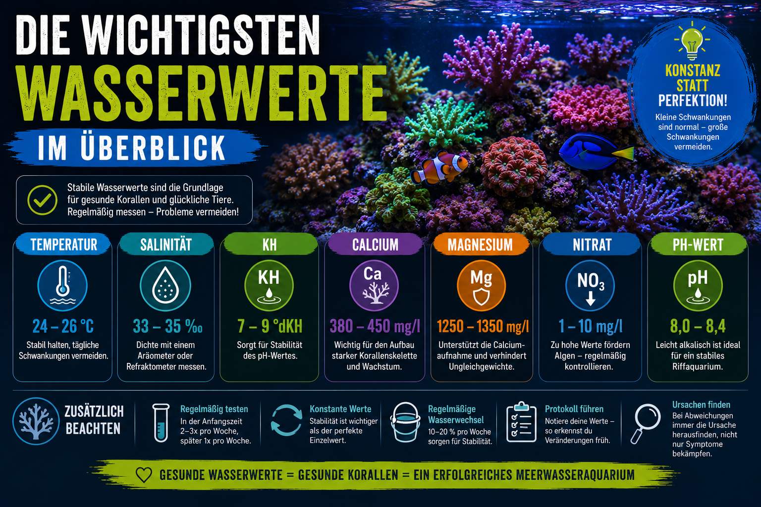 Die wichtigsten Wasserwerte im Überblick