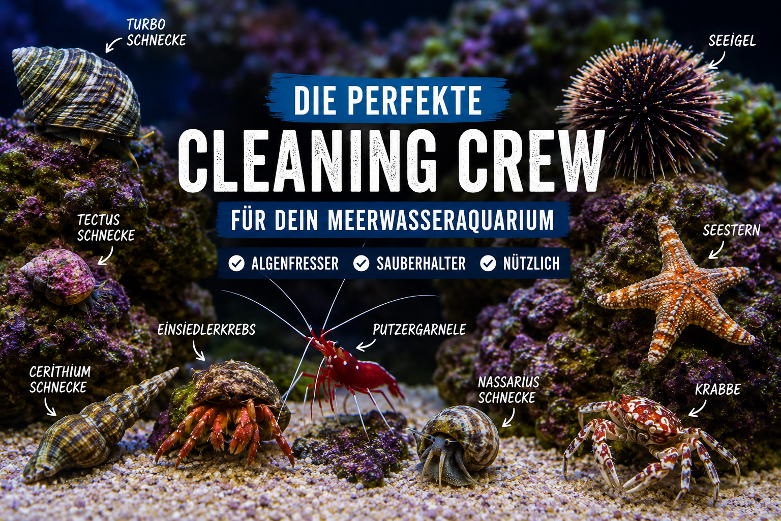 Die perfekte Cleaning Crew für dein Meerwasseraquarium