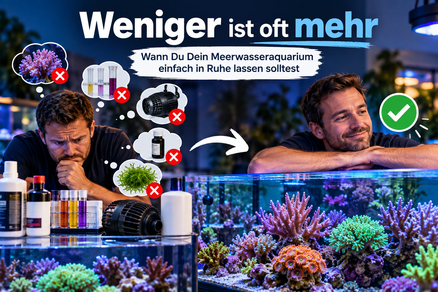 Warum weniger manchmal mehr ist – wann Du Dein Meerwasseraquarium einfach in Ruhe lassen solltest